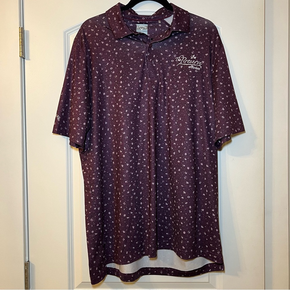 Callaway Golf Collection The Preserve At Verdae Swing Tech Polo Purple Sz Large